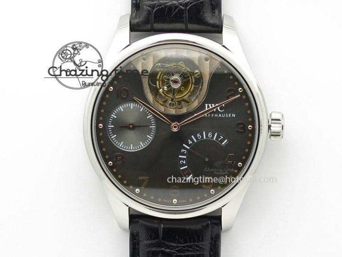 MIROTIME 0227 Seasonal Portuguese Tourbillon IW5463 SS ZF Best Edition Blue Dial on Black Leather Strap 7171